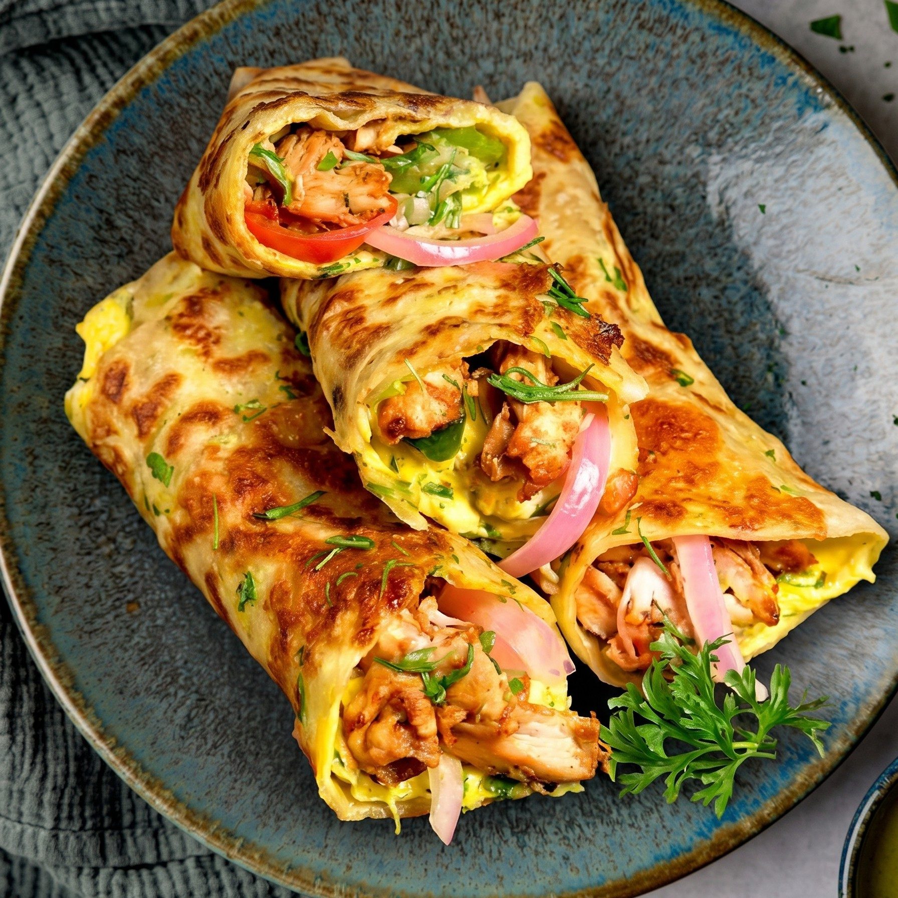 Achari Soya Chaap Roll.
