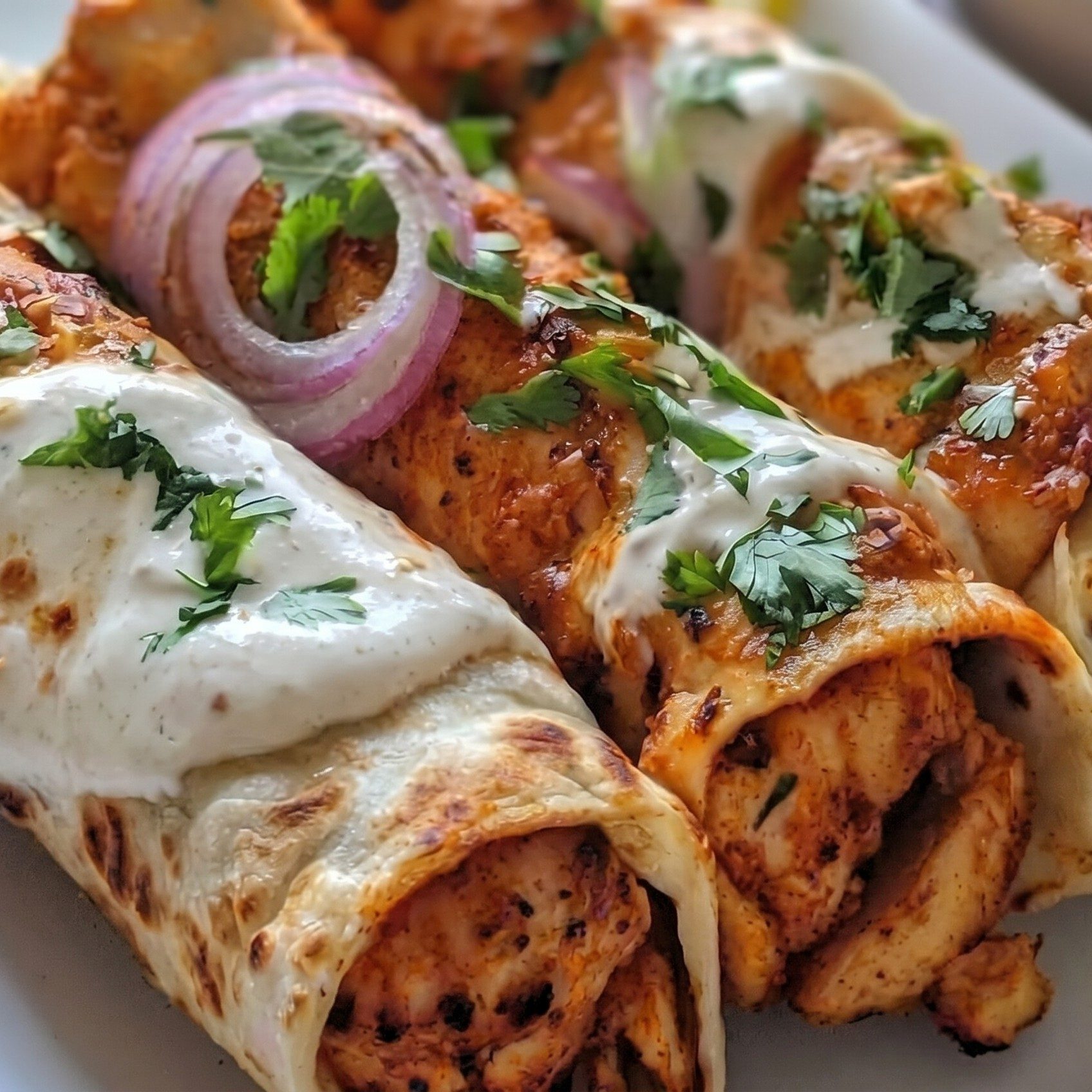 Malai Chicken Tikka Roll.