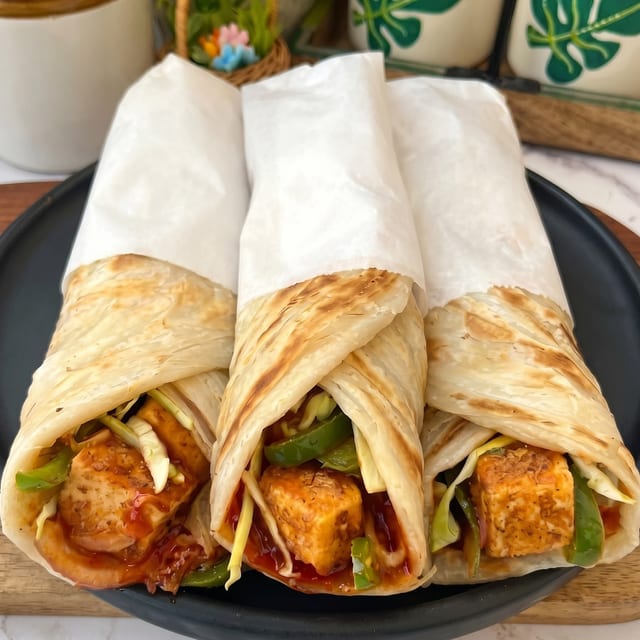 Malai Paneer Tikka Roll.