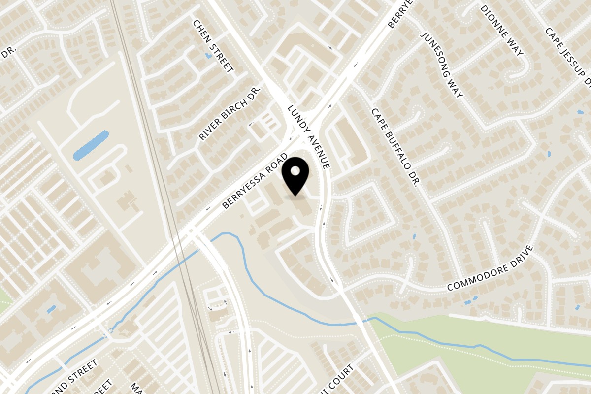 Map showing the location of Atulya Bharat on 1710 Berryessa Rd #107 in San Jose